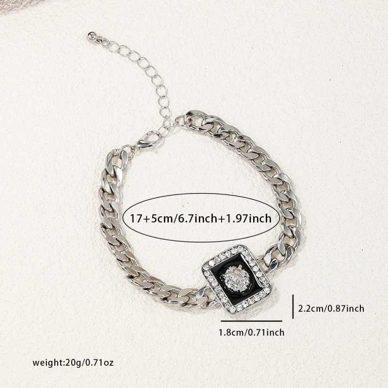 Moodne isiksuse geomeetriline ümmargune ruudukujuline meelõvi teemantkäevõru