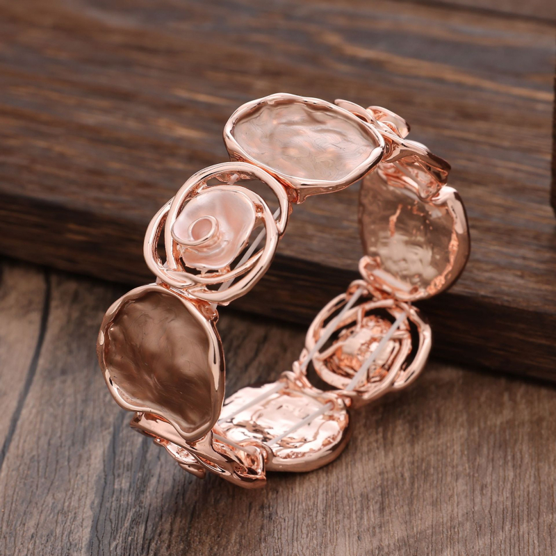 Pārrobežu sprādzieni Krāsu gleznošana Eļļas ģeometrija Rožu elastīga aproce Modes augstas klases sieviešu universāla sakausējuma aproce