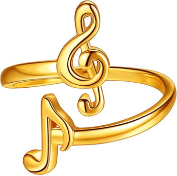 Διασυνοριακό ζεστό ασημένια νότα Joker S925 με ρυθμιζόμενο δαχτυλίδι ανοίγματος για τους λάτρεις της μουσικής