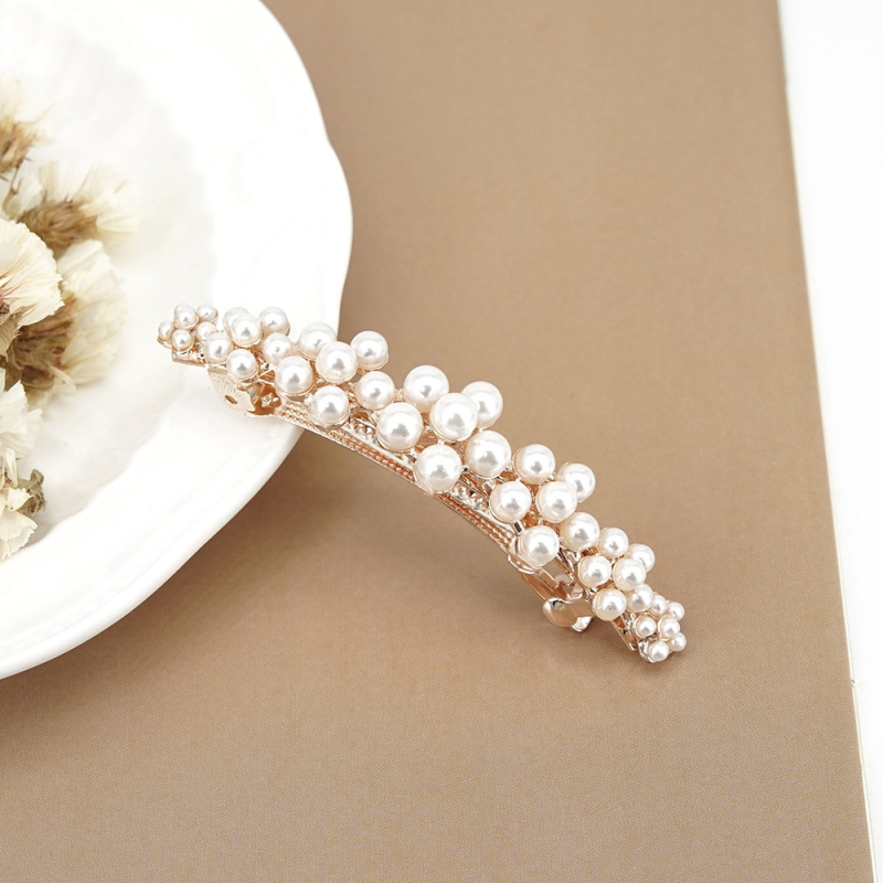 Bijela korejska proljetna kopča za kosu s biserima, ukosnica za kosu s rhinestoneom i šupljom ukosnicom s velikom mašnom, jednostavnim vjenčanim pokrivalom za glavu