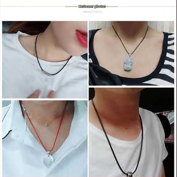 Κολιέ από τιτάνιο, ατσάλι, σχοινί, κόκκινο και μαύρο σχοινί, δερμάτινο σχοινί με πλεγμένο σχοινί, μενταγιόν από νεφρίτη για άνδρες και γυναίκες