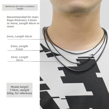 Κολιέ από τιτάνιο, ατσάλι, σχοινί, κόκκινο και μαύρο σχοινί, δερμάτινο σχοινί με πλεγμένο σχοινί, μενταγιόν από νεφρίτη για άνδρες και γυναίκες