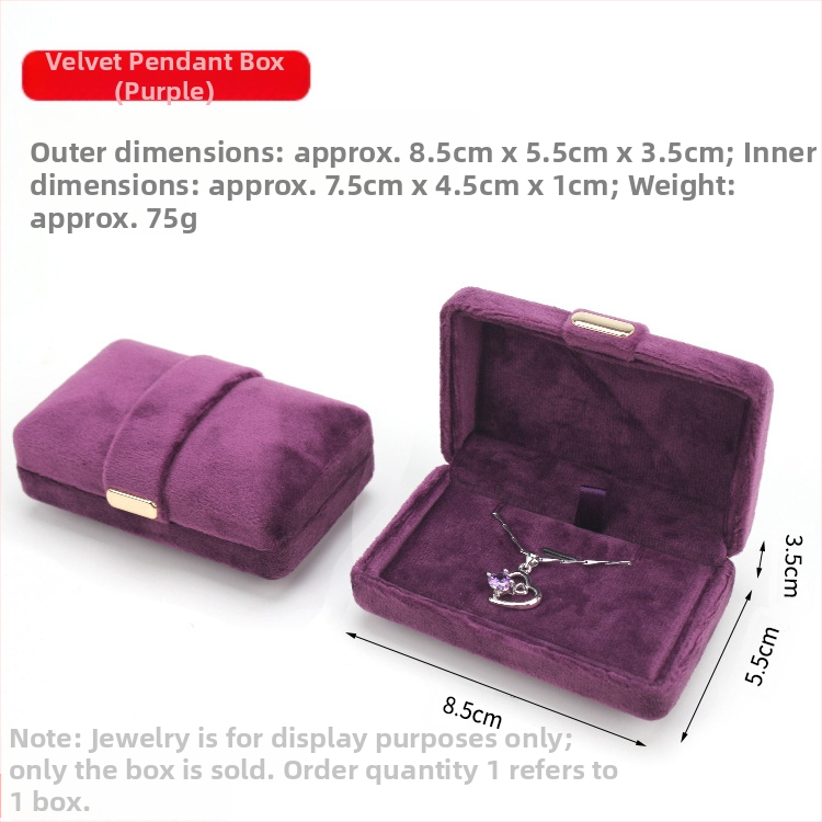 Aksominio audinio papuošalų dėžutė su dvigubu žiedu ir pakabuku, pakavimo dėžutė su metaline sagtimi, paprasta, išskirtinė ir patogi dovanų dėžutė laikymui