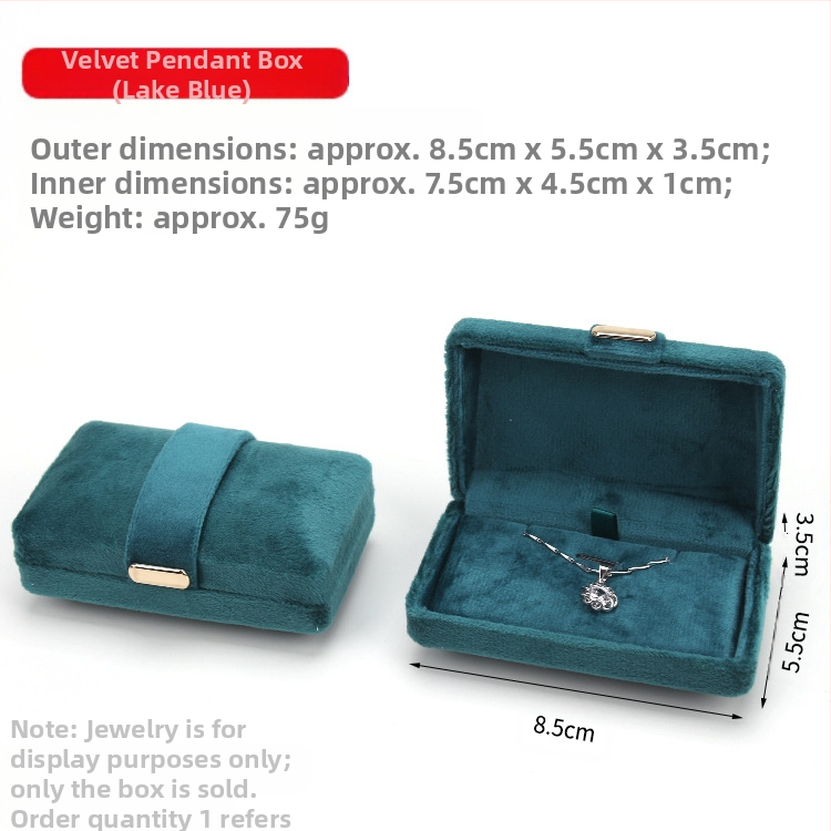 Aksominio audinio papuošalų dėžutė su dvigubu žiedu ir pakabuku, pakavimo dėžutė su metaline sagtimi, paprasta, išskirtinė ir patogi dovanų dėžutė laikymui