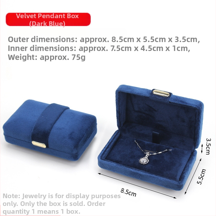 Aksominio audinio papuošalų dėžutė su dvigubu žiedu ir pakabuku, pakavimo dėžutė su metaline sagtimi, paprasta, išskirtinė ir patogi dovanų dėžutė laikymui