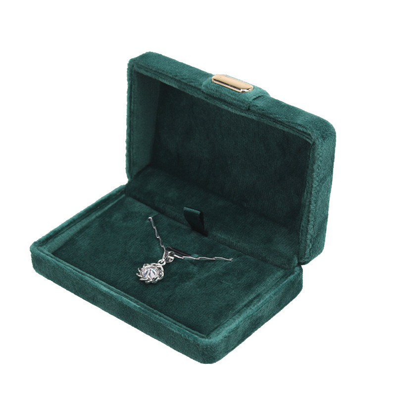 Aksominio audinio papuošalų dėžutė su dvigubu žiedu ir pakabuku, pakavimo dėžutė su metaline sagtimi, paprasta, išskirtinė ir patogi dovanų dėžutė laikymui