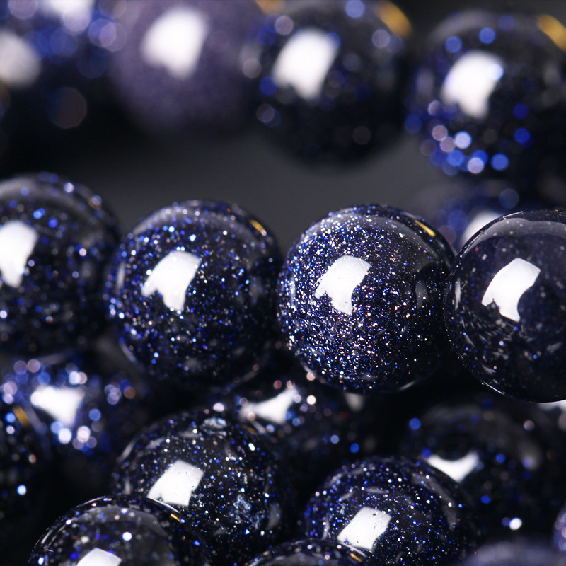 Mėlyno smiltainio palaidi karoliukai „Pasidaryk pats“ krištolinė mėlyno smiltainio apyrankė, karoliukų papuošalų aksesuarai, norų akmuo, pusiau apdirbtas žvaigždėto dangaus akmuo