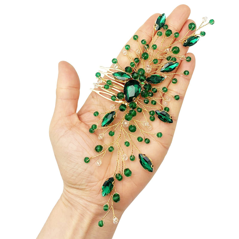 Rankų darbo nuotakos plaukų aksesuarai, tarpvalstybinės, karšto pardavimo „Marquise“ deimantinės plaukų šukos, perlų krištolo universalūs plaukų šoninių šukų aksesuarai