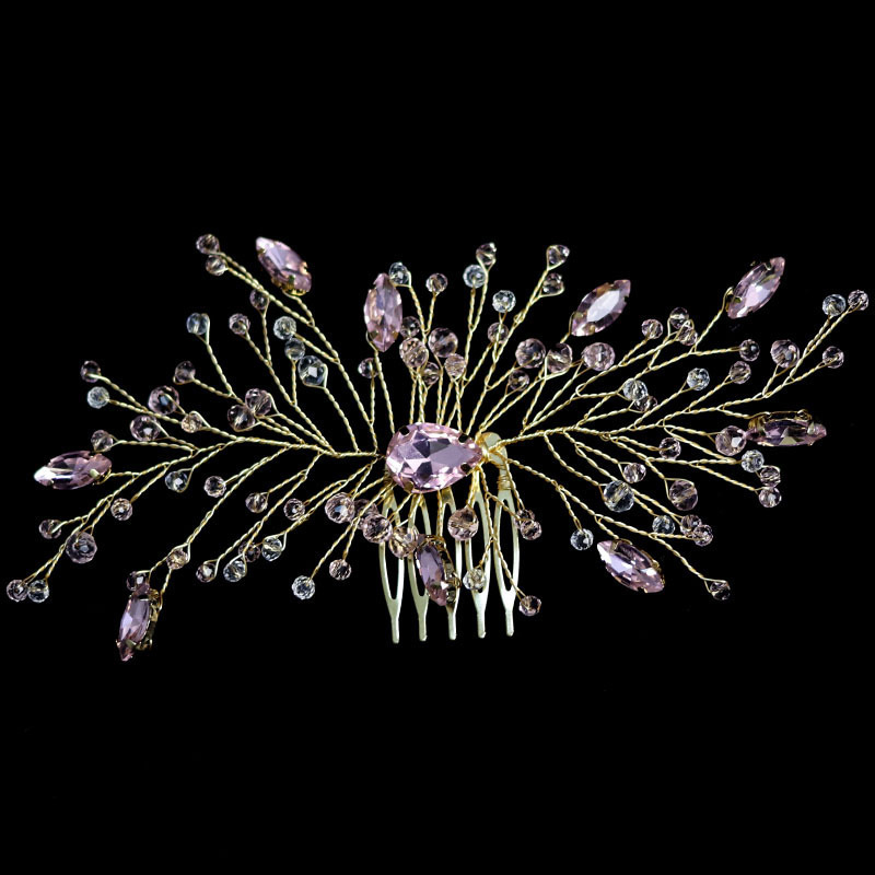 Rankų darbo nuotakos plaukų aksesuarai, tarpvalstybinės, karšto pardavimo „Marquise“ deimantinės plaukų šukos, perlų krištolo universalūs plaukų šoninių šukų aksesuarai