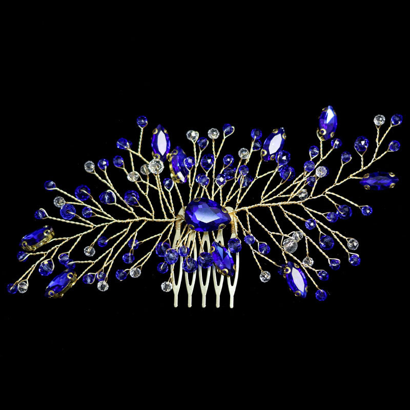 Rankų darbo nuotakos plaukų aksesuarai, tarpvalstybinės, karšto pardavimo „Marquise“ deimantinės plaukų šukos, perlų krištolo universalūs plaukų šoninių šukų aksesuarai