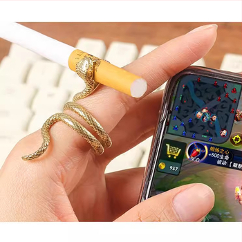 Misiņa čūskas gredzena cigarešu turētājs cigarešu turētāja gredzens moderns smēķēšanas turētājs radošs cigarešu turētājs hiphopa cigarešu turētāja smēķēšanas komplekts