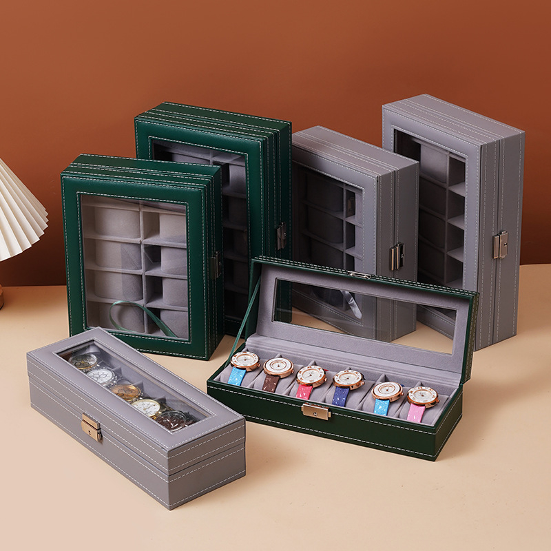 Nepriklausoma stoglangio laikrodžių laikymo dėžutė su išskirtine stikline dulkėms atsparia laikrodžių laikymo dėžute