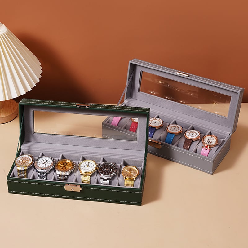 Nepriklausoma stoglangio laikrodžių laikymo dėžutė su išskirtine stikline dulkėms atsparia laikrodžių laikymo dėžute