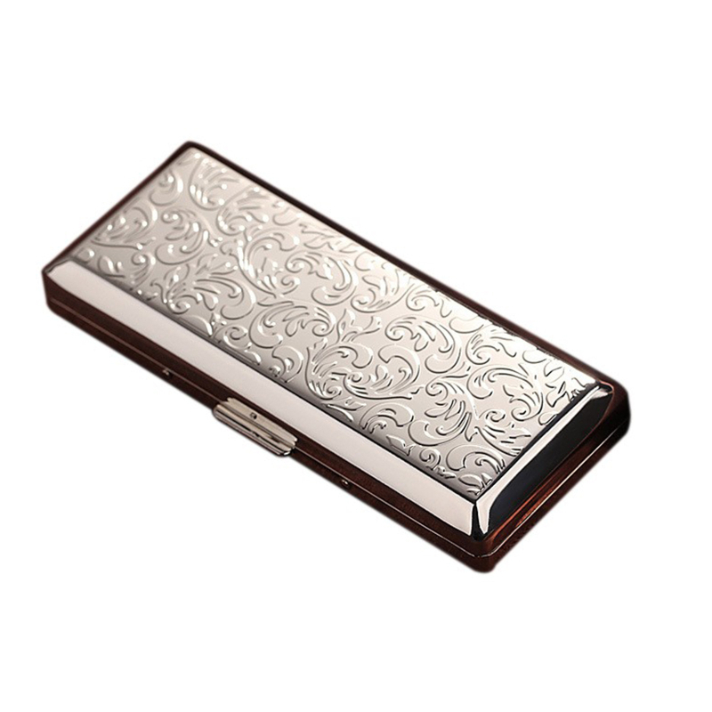 Dvigubo pistoleto moteriška smulki cigarečių dėžutė, 14 vnt. pakuotė, ilga vyriška cigarečių dėžutė, išskirtinė, kūrybinga, nešiojama metalinė cigarečių spaustukas, naujas