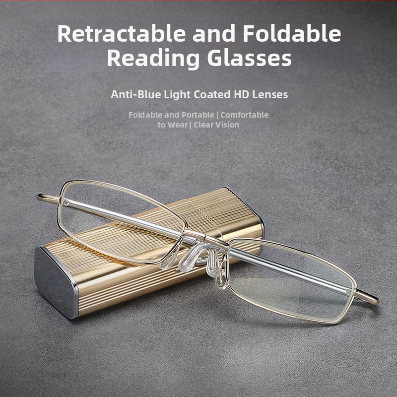 Sprogstančios kišeninės antenos sulankstoma tremolo maža raudona knygelė su HD akių apsauga, madingi itin lengvi skaitymo akiniai nuo nuovargio