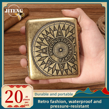 Naujas metalinis dvipusis atverčiamas 20 cigarečių dėklas bronzinės gėlės formos automatinis nešiojamas cigarečių dėklas, parduodamas sandėlyje, didmeninė prekyba gamykloje