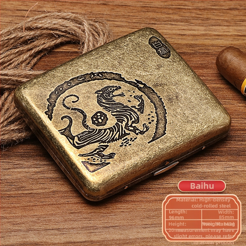 Naujas metalinis dvipusis atverčiamas 20 cigarečių dėklas bronzinės gėlės formos automatinis nešiojamas cigarečių dėklas, parduodamas sandėlyje, didmeninė prekyba gamykloje