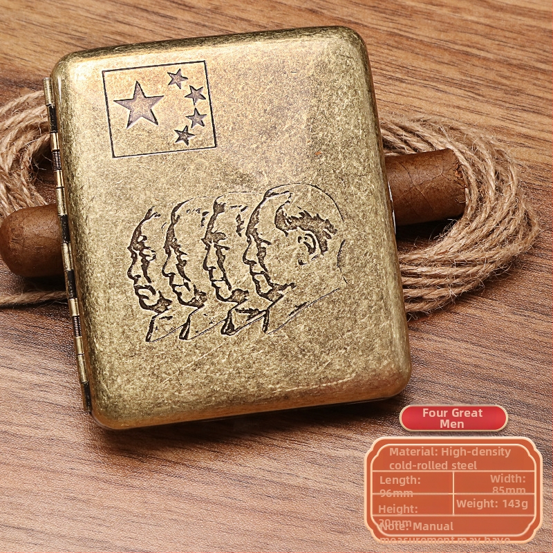 Naujas metalinis dvipusis atverčiamas 20 cigarečių dėklas bronzinės gėlės formos automatinis nešiojamas cigarečių dėklas, parduodamas sandėlyje, didmeninė prekyba gamykloje