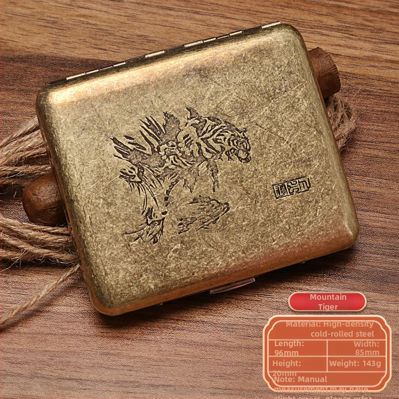 Naujas metalinis dvipusis atverčiamas 20 cigarečių dėklas bronzinės gėlės formos automatinis nešiojamas cigarečių dėklas, parduodamas sandėlyje, didmeninė prekyba gamykloje