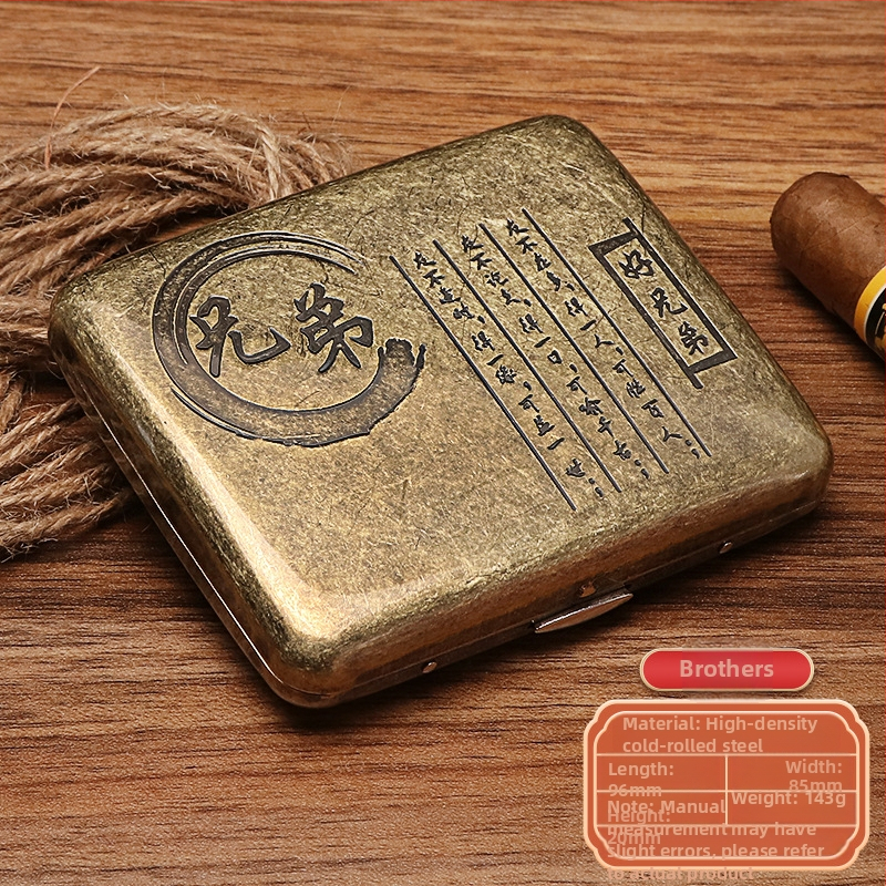 Naujas metalinis dvipusis atverčiamas 20 cigarečių dėklas bronzinės gėlės formos automatinis nešiojamas cigarečių dėklas, parduodamas sandėlyje, didmeninė prekyba gamykloje