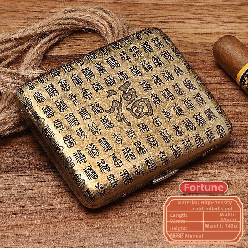 Naujas metalinis dvipusis atverčiamas 20 cigarečių dėklas bronzinės gėlės formos automatinis nešiojamas cigarečių dėklas, parduodamas sandėlyje, didmeninė prekyba gamykloje