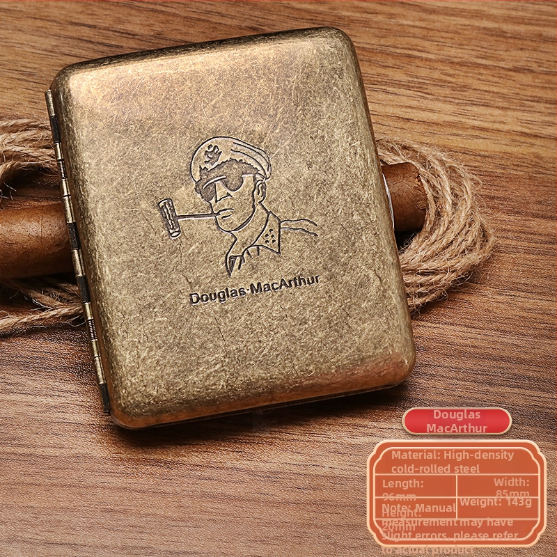 Naujas metalinis dvipusis atverčiamas 20 cigarečių dėklas bronzinės gėlės formos automatinis nešiojamas cigarečių dėklas, parduodamas sandėlyje, didmeninė prekyba gamykloje