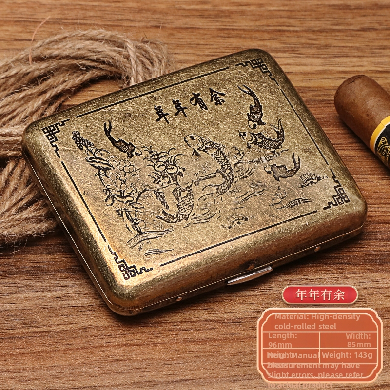Naujas metalinis dvipusis atverčiamas 20 cigarečių dėklas bronzinės gėlės formos automatinis nešiojamas cigarečių dėklas, parduodamas sandėlyje, didmeninė prekyba gamykloje