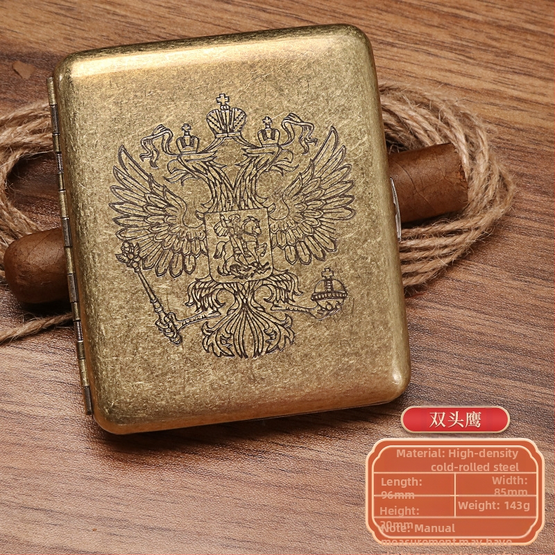 Naujas metalinis dvipusis atverčiamas 20 cigarečių dėklas bronzinės gėlės formos automatinis nešiojamas cigarečių dėklas, parduodamas sandėlyje, didmeninė prekyba gamykloje