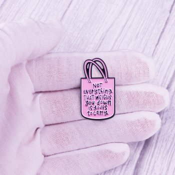 Rožinė rankinės ženkliukas, teigiamos energijos, įkvepiančios sagės, mados asmenybės kuprinė, dekoratyvinis apykaklės segtukas