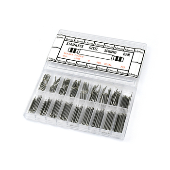 Ακουστικά ρολογιών σε κουτί, αξεσουάρ ρολογιών, 360 τεμάχια, όλα από ανοξείδωτο ατσάλι, χωρίς ραφές, σε κουτί, αυτιά ρολογιών 8-25 χιλ.