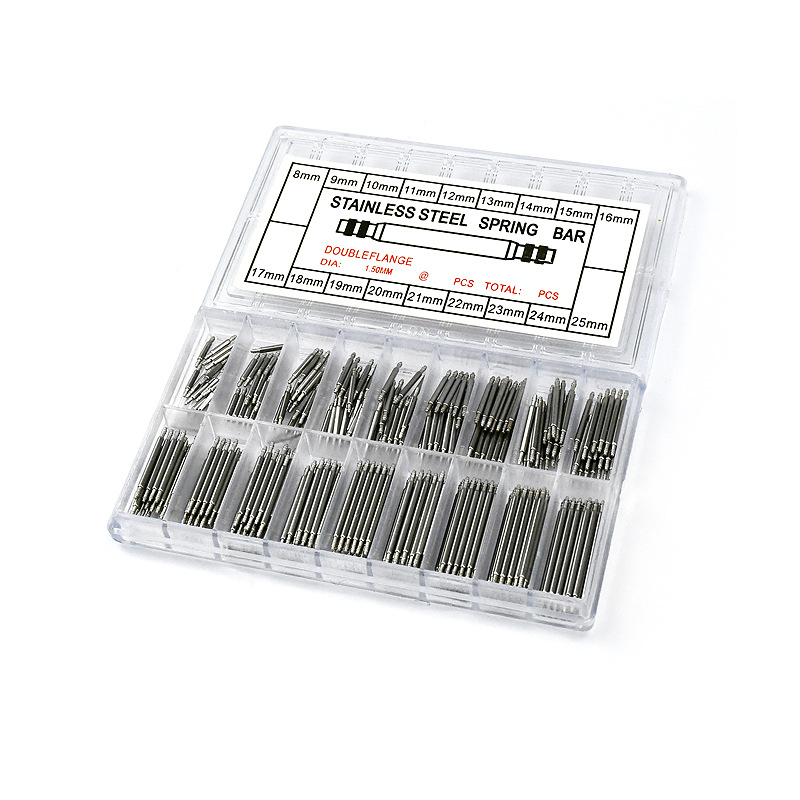 Urechi de ceas în cutie, accesorii pentru ceasuri, 360 de piese, toate din oțel inoxidabil, fără sudură, în cutie, 8-25 mm