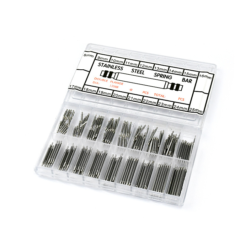 Urechi de ceas în cutie, accesorii pentru ceasuri, 360 de piese, toate din oțel inoxidabil, fără sudură, în cutie, 8-25 mm