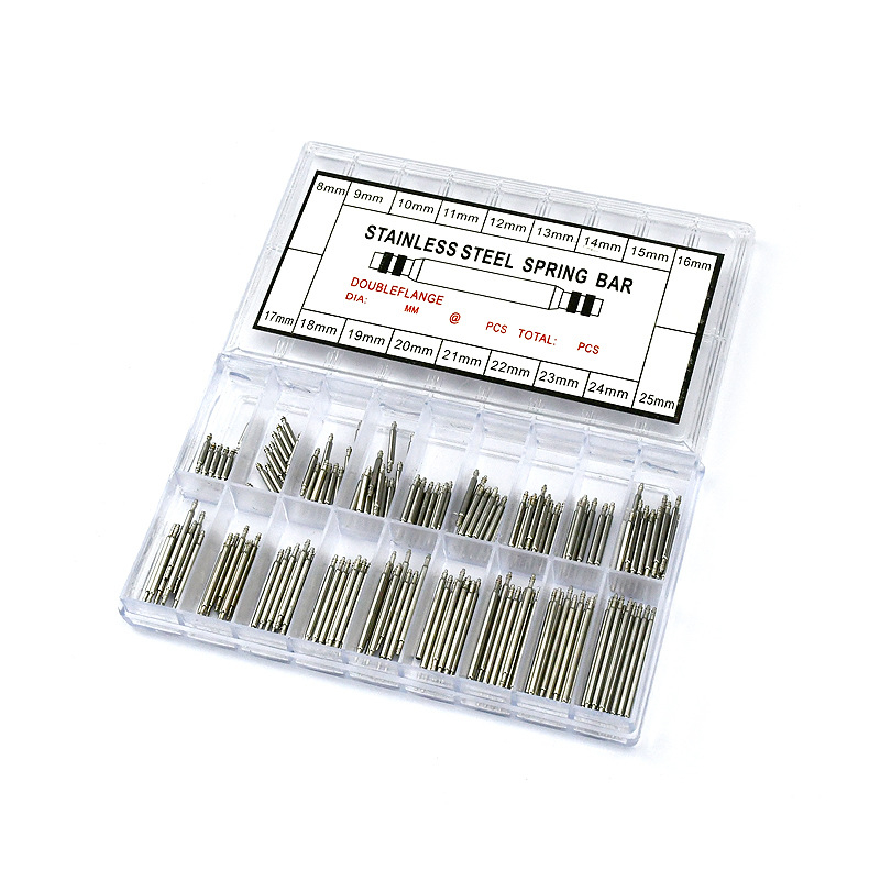 Urechi de ceas în cutie, accesorii pentru ceasuri, 360 de piese, toate din oțel inoxidabil, fără sudură, în cutie, 8-25 mm