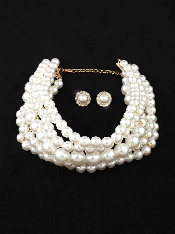 Europos ir Jungtinių Valstijų tarpvalstybinis perdėtas karštas daugiasluoksnis perlų vėrinys, visų spalvų mados aksesuarai, kutais dekoruotas vestuvinių papuošalų grandinėlė