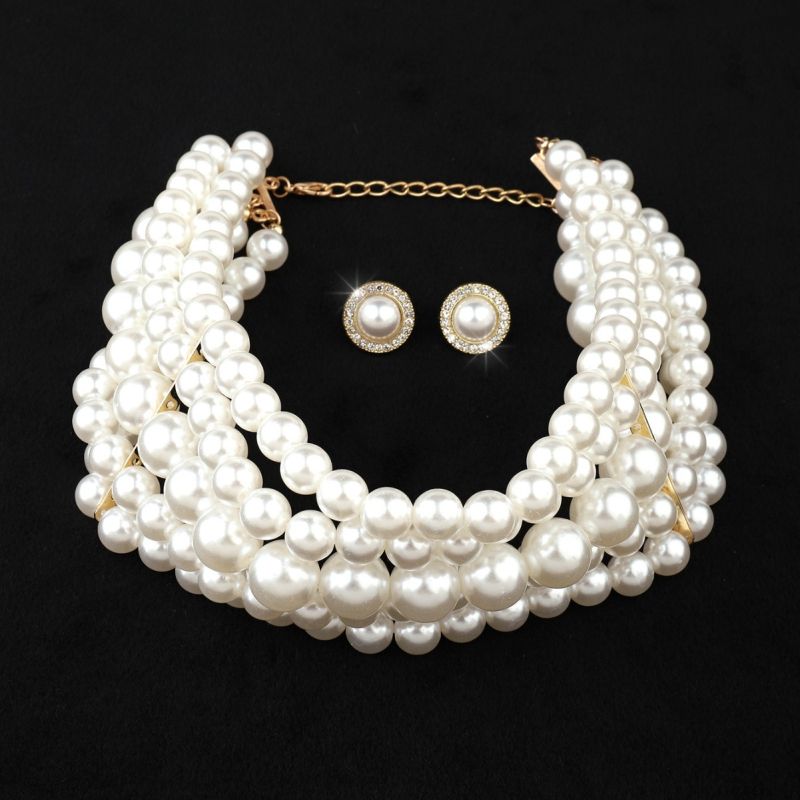 Europos ir Jungtinių Valstijų tarpvalstybinis perdėtas karštas daugiasluoksnis perlų vėrinys, visų spalvų mados aksesuarai, kutais dekoruotas vestuvinių papuošalų grandinėlė