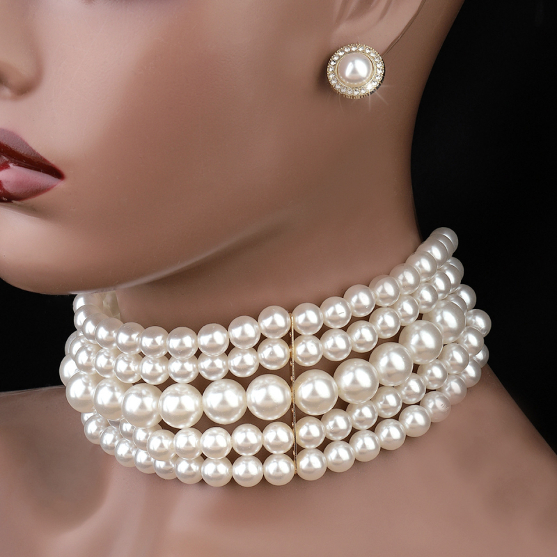 Europos ir Jungtinių Valstijų tarpvalstybinis perdėtas karštas daugiasluoksnis perlų vėrinys, visų spalvų mados aksesuarai, kutais dekoruotas vestuvinių papuošalų grandinėlė