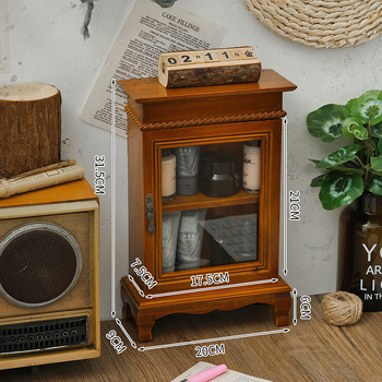 Ξύλινο ανθεκτικό στη σκόνη γυάλινο πολυστρωματικό ράφι επίδειξης γραφείου κραγιόν καλλυντικά κουτί αποθήκευσης στολίδια σαλόνι τραπεζάκι σαλονιού