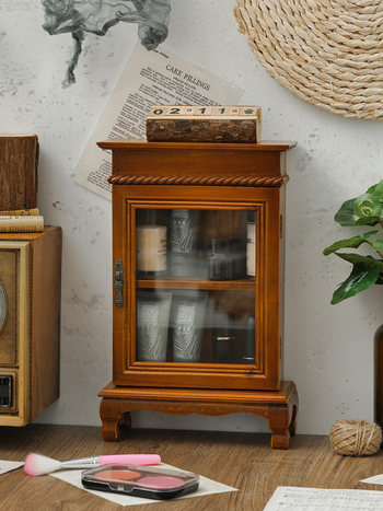 Ξύλινο ανθεκτικό στη σκόνη γυάλινο πολυστρωματικό ράφι επίδειξης γραφείου κραγιόν καλλυντικά κουτί αποθήκευσης στολίδια σαλόνι τραπεζάκι σαλονιού