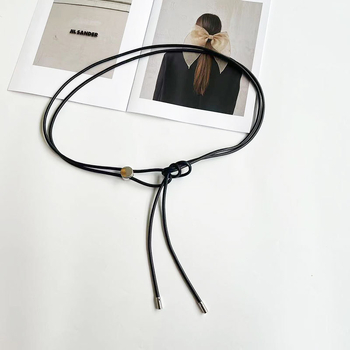 Curea subțire cu nod moale pentru femei, rochie de vară decorativă simplă, cataramă de primăvară, cu coardă multicoloră pentru talie