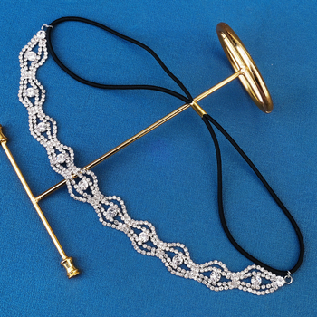 Euroopa ja Ameerika pruudi pulmakleit Juukseaksessuaarid Geomeetrilise disainiga teemantpeapael Igapäevane survega rhinestone`iga elastne juuksepael