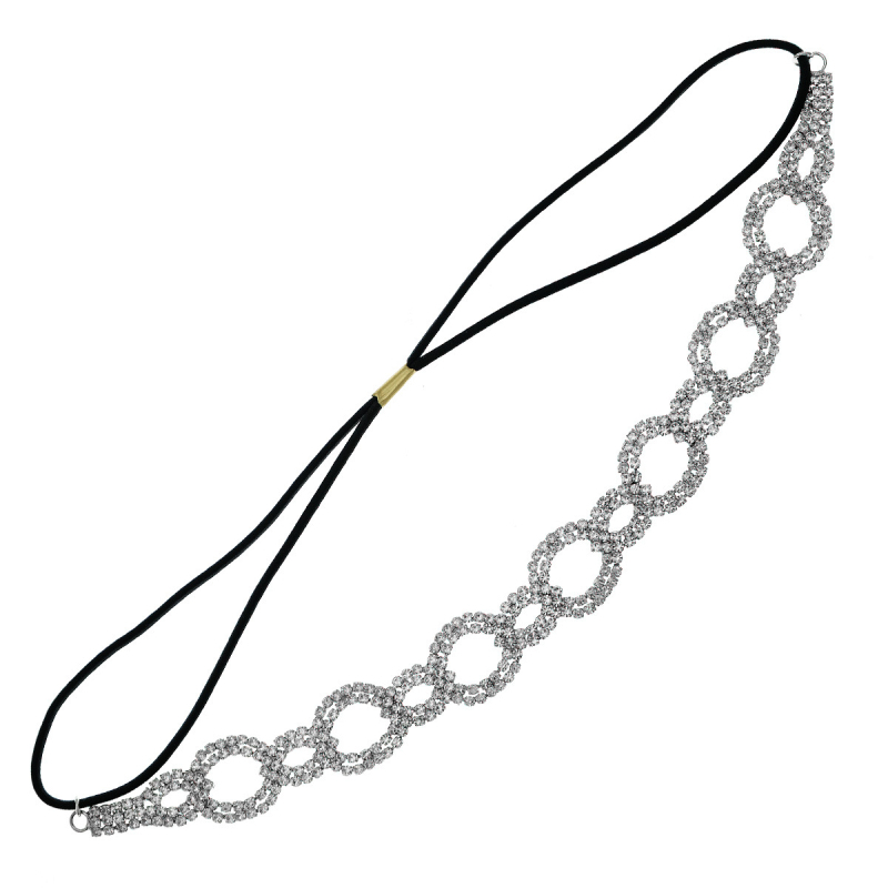 Euroopa ja Ameerika pruudi pulmakleit Juukseaksessuaarid Geomeetrilise disainiga teemantpeapael Igapäevane survega rhinestone`iga elastne juuksepael