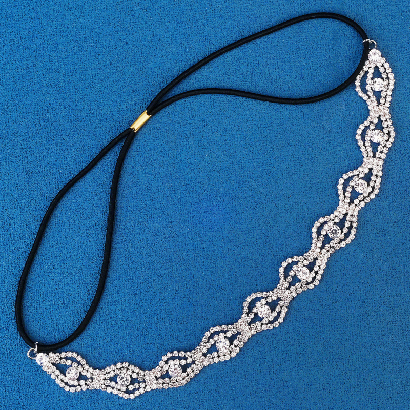 Euroopa ja Ameerika pruudi pulmakleit Juukseaksessuaarid Geomeetrilise disainiga teemantpeapael Igapäevane survega rhinestone`iga elastne juuksepael