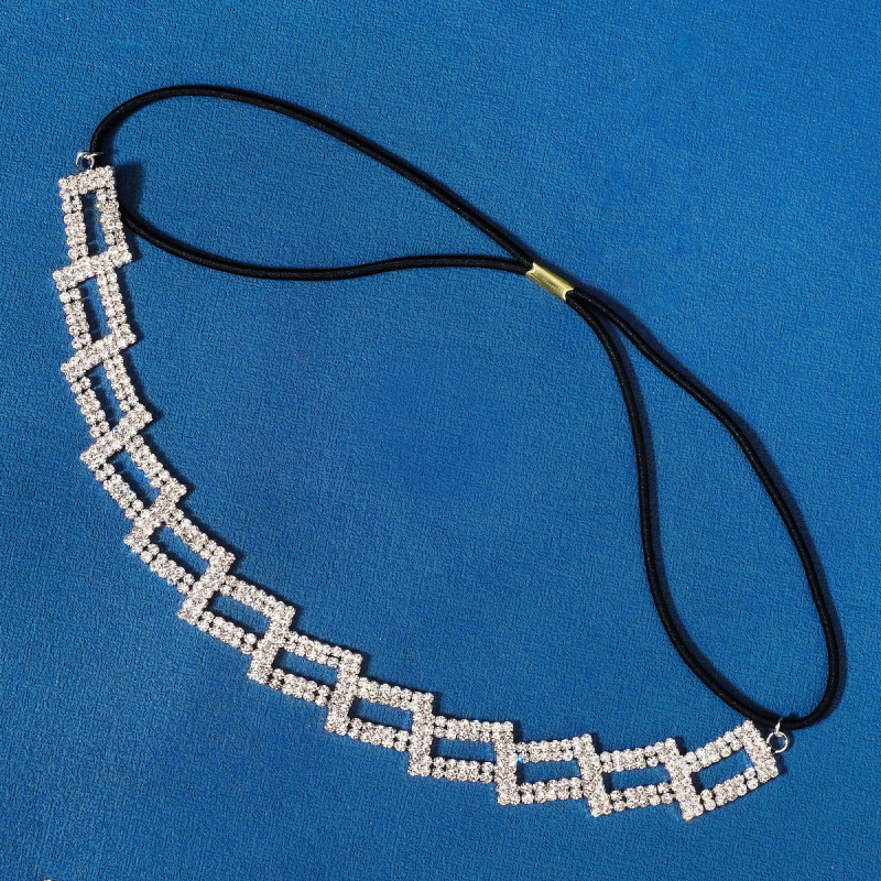 Euroopa ja Ameerika pruudi pulmakleit Juukseaksessuaarid Geomeetrilise disainiga teemantpeapael Igapäevane survega rhinestone`iga elastne juuksepael