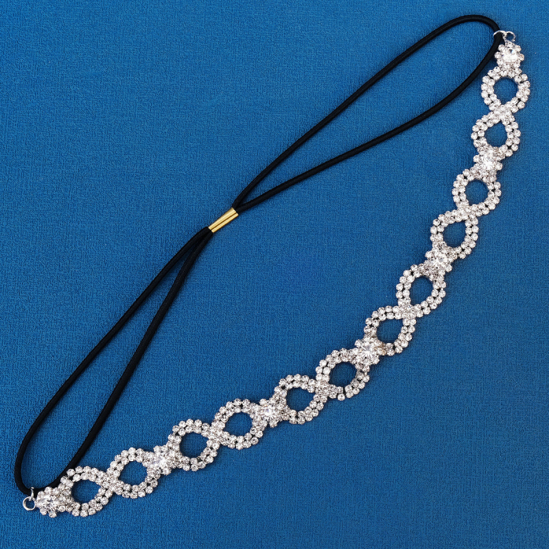 Euroopa ja Ameerika pruudi pulmakleit Juukseaksessuaarid Geomeetrilise disainiga teemantpeapael Igapäevane survega rhinestone`iga elastne juuksepael