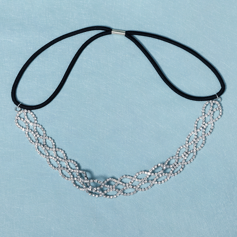 Euroopa ja Ameerika pruudi pulmakleit Juukseaksessuaarid Geomeetrilise disainiga teemantpeapael Igapäevane survega rhinestone`iga elastne juuksepael