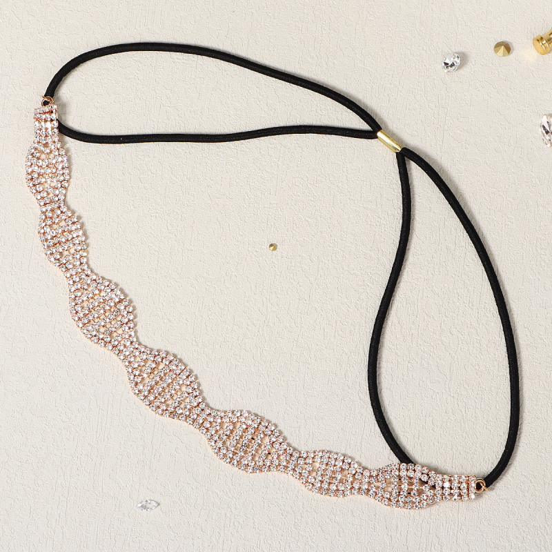 Euroopa ja Ameerika pruudi pulmakleit Juukseaksessuaarid Geomeetrilise disainiga teemantpeapael Igapäevane survega rhinestone`iga elastne juuksepael