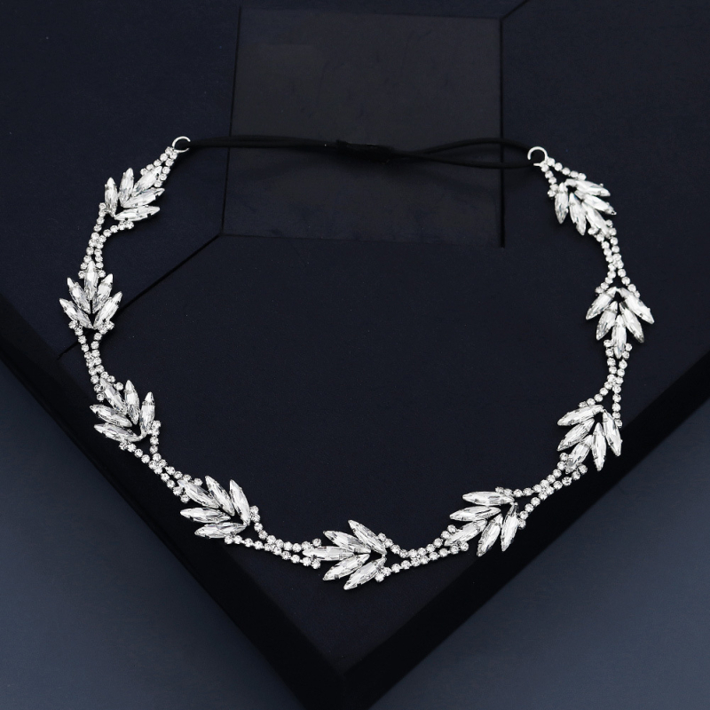 Euroopa ja Ameerika pruudi pulmakleit Juukseaksessuaarid Geomeetrilise disainiga teemantpeapael Igapäevane survega rhinestone`iga elastne juuksepael