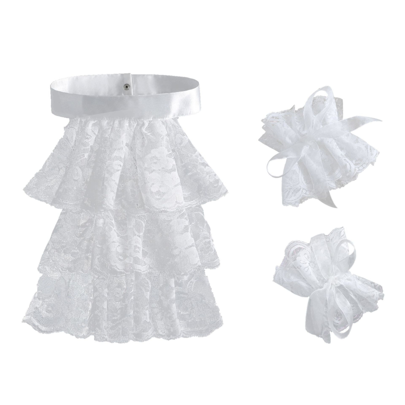 Retro čipkovaný golier s falošným golierom od Amazonu, operný cirkusový klaun, doplnky na fotografovanie