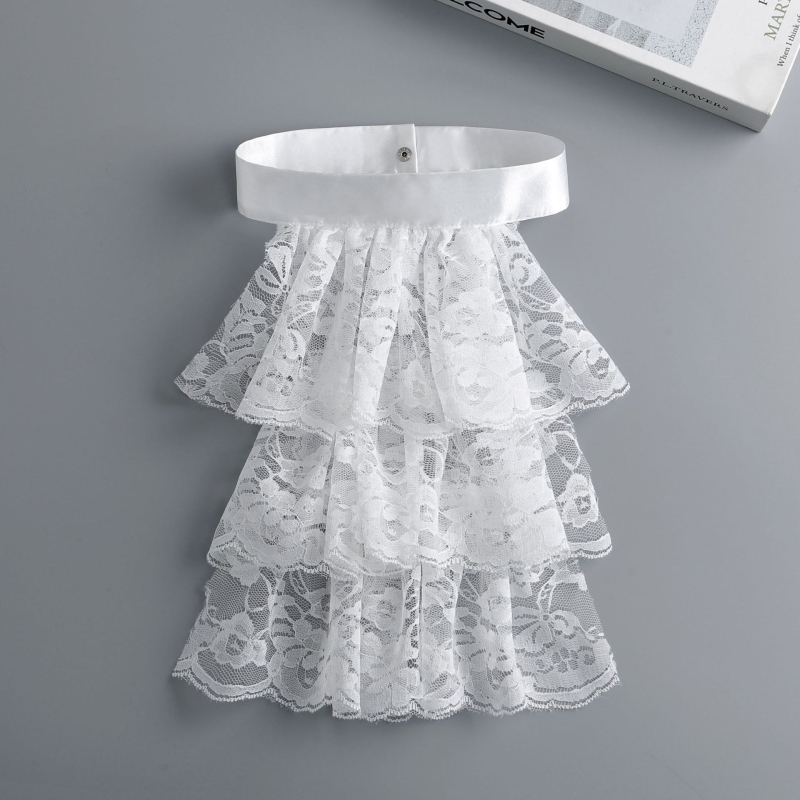 Retro čipkovaný golier s falošným golierom od Amazonu, operný cirkusový klaun, doplnky na fotografovanie