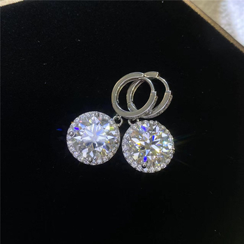 5 karatų „Mosan“ deimantiniai auskarai, platininiai auskarai, importuoti iš Jungtinių Amerikos Valstijų, „Moissanite Group“ įdėkliniai auskarai, princesės apvalūs maišelio formos auskarai moterims.